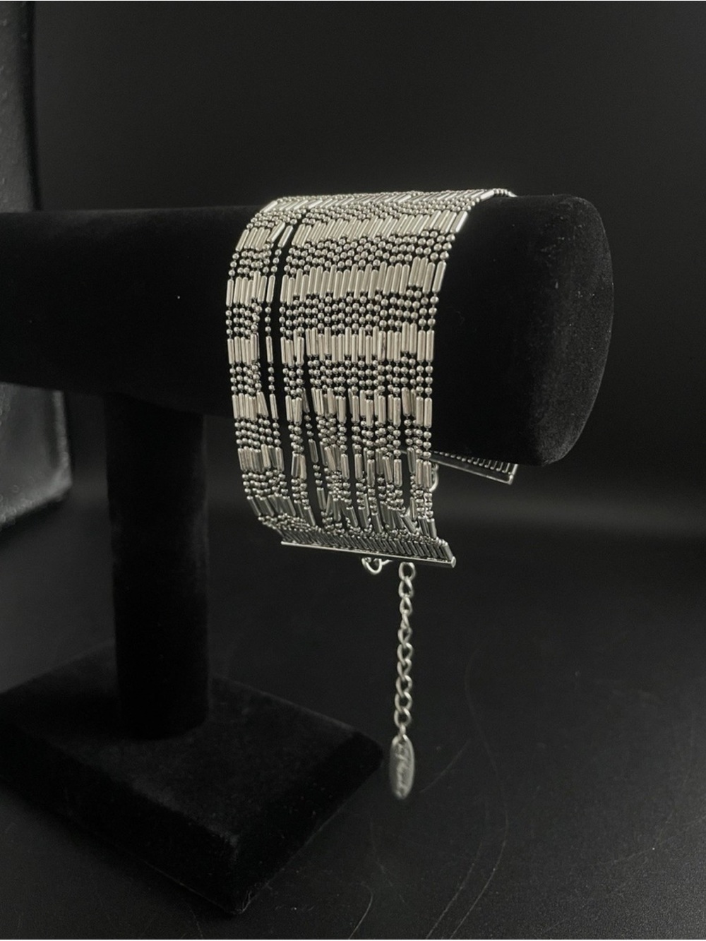 Plunder Ainsley Silver-Tone Cuff Beaded Bracelet
